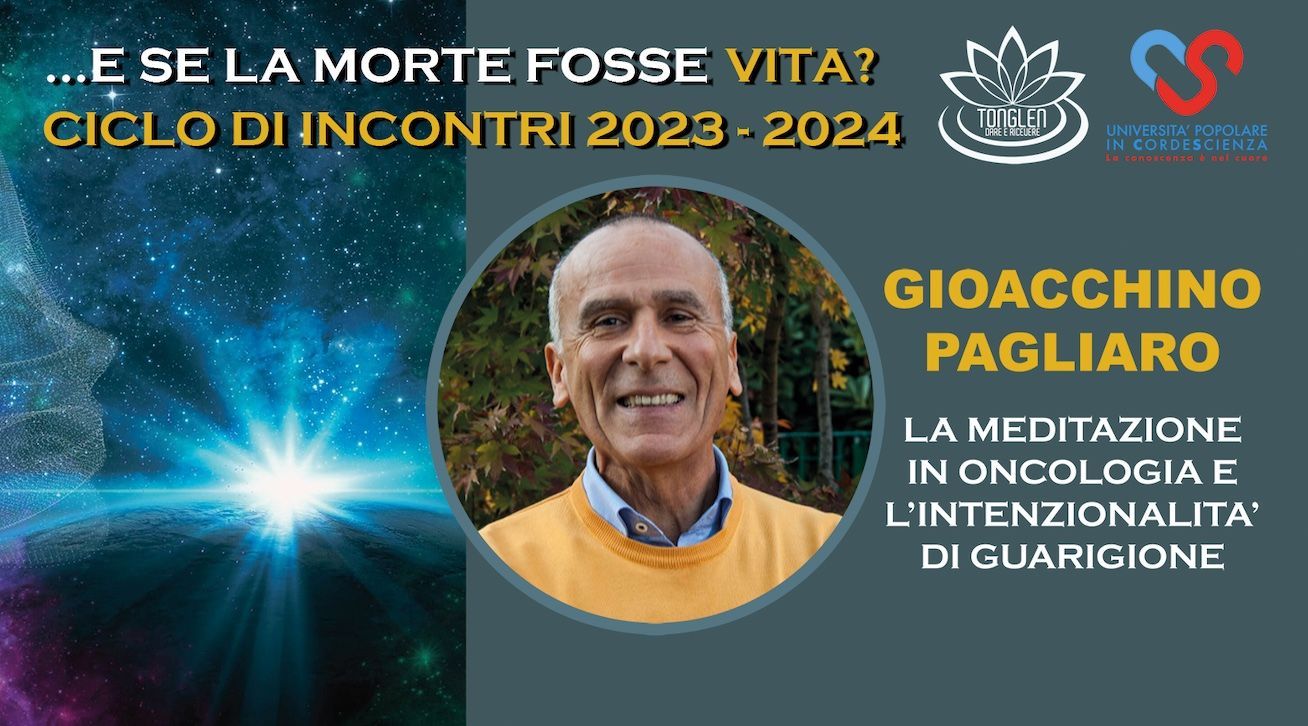 Locandina della conferenza online «La meditazione in oncologia» del ciclo «…E se la morte fosse vita?» 2023-2024
